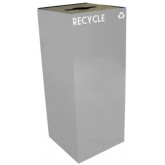 WITT GeoCube Square Recycling Receptacle w/ Combo Opening - 36 gallon, Slate